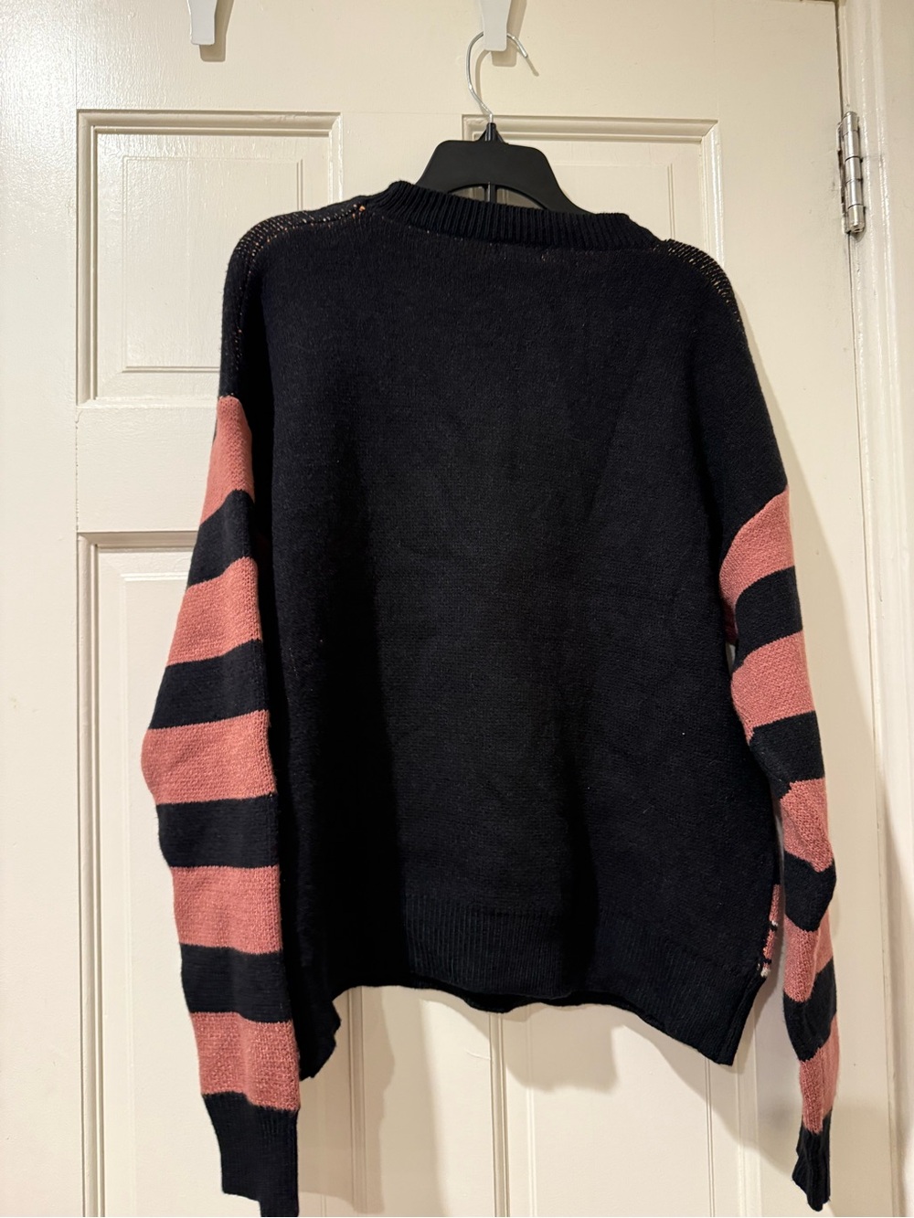 debut Black Halloween Haunted House Sweater with Rust Stripes - Picture 4 of 4
